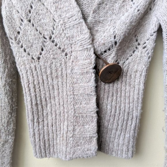 FREE PEOPLE -V- neck Brown-Tan Ribbed Long Sleeve - Picture 2 of 8